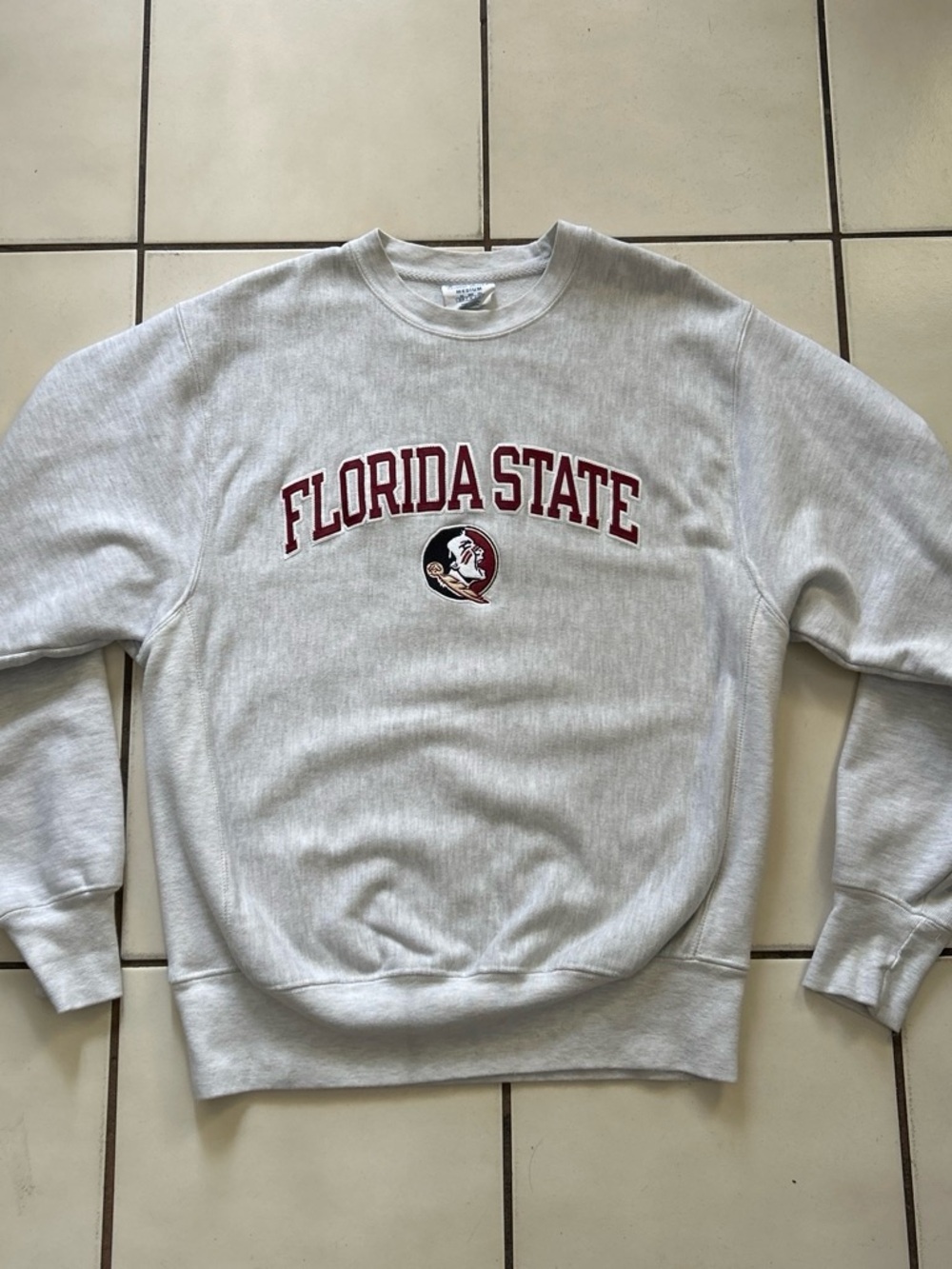 Champion Reverse Weave Florida State Seminoles Sweatshirt Heather Gray Men M FSU